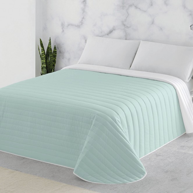 Colcha Bouti bicolor verde/blanco NATURALS