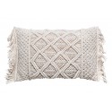 Cojín con relleno macramé marfil  30x50