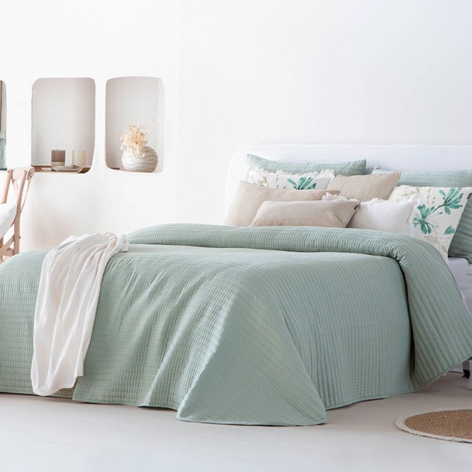 Colcha Bouti linette Verde agua