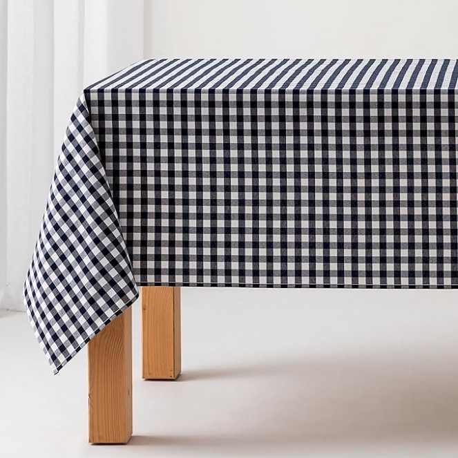 Mantel de tela Vichy negro