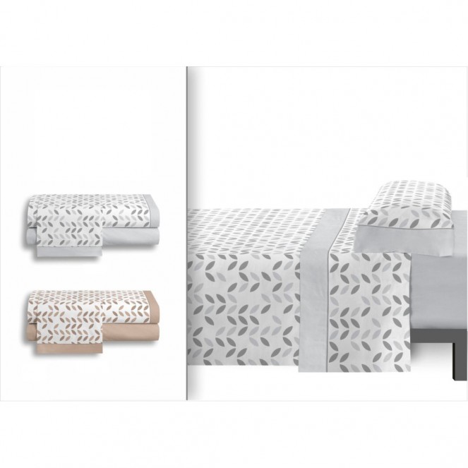 Juego sábanas franela BELNOU HOJAS