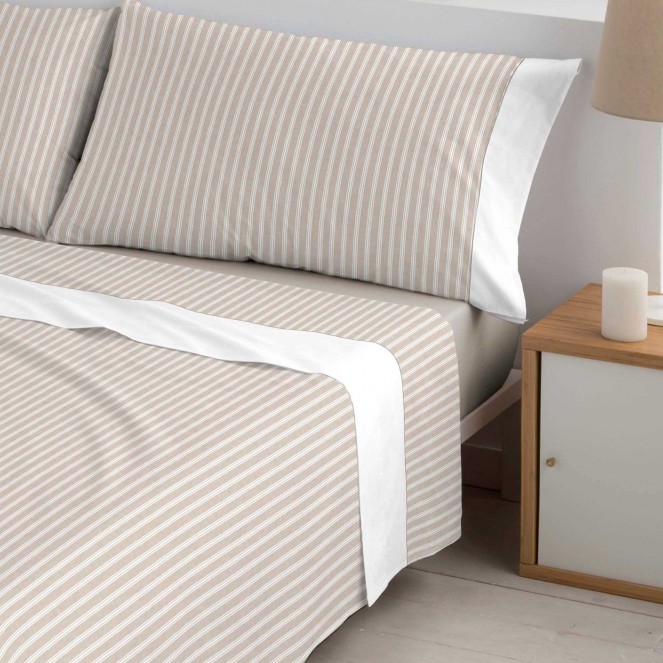 Juego sábanas algodón Bambú Jazz beige