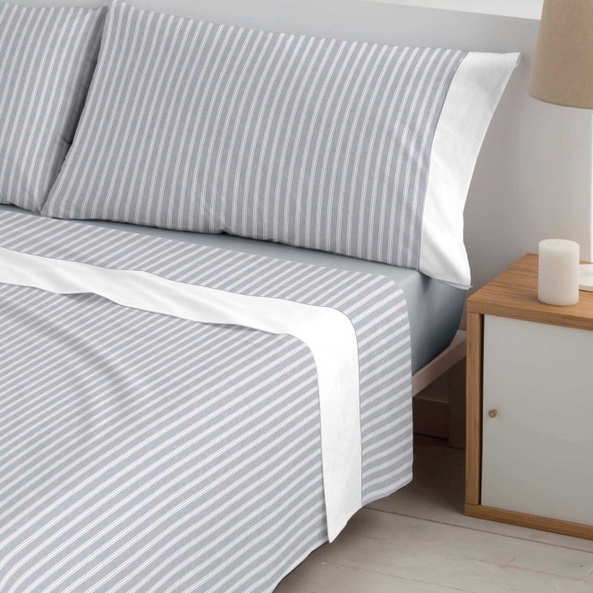 Juego sábanas algodón Bambú Jazz gris