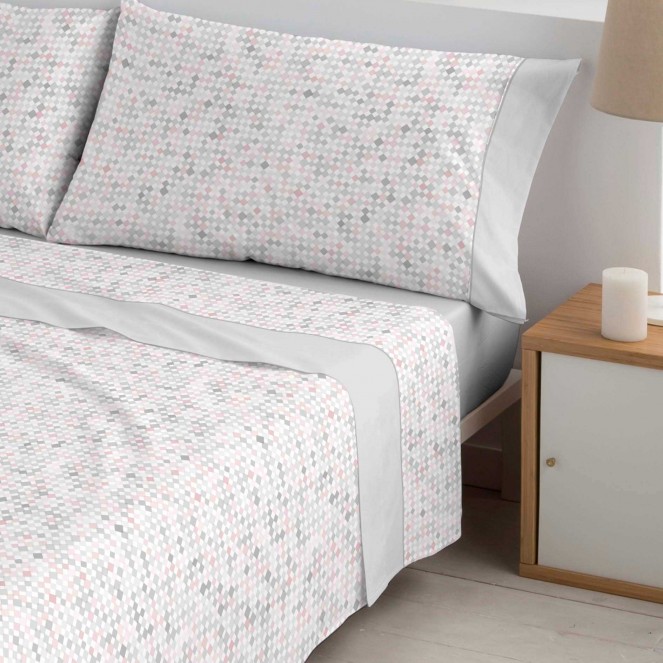 Juego sábanas algodón Bambú Luke gris