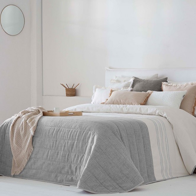 Colcha Jaquard Zia gris