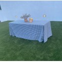 Mantel de tela blanco cubre mesa entera + volante