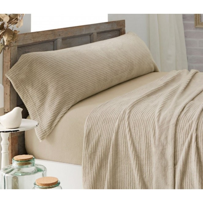 SÁBANAS DE CORALINA LISO BEIGE