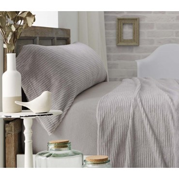 SÁBANAS DE CORALINA LISO GRIS