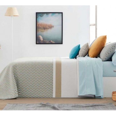 Edredon Jacquard Zoe beige (ALGODON BLANCO)