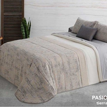 Edredon Jacquard Pasión tierra (ALGODON BLANCO)