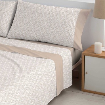 Juego sábanas algodón Bambú Kirby beige