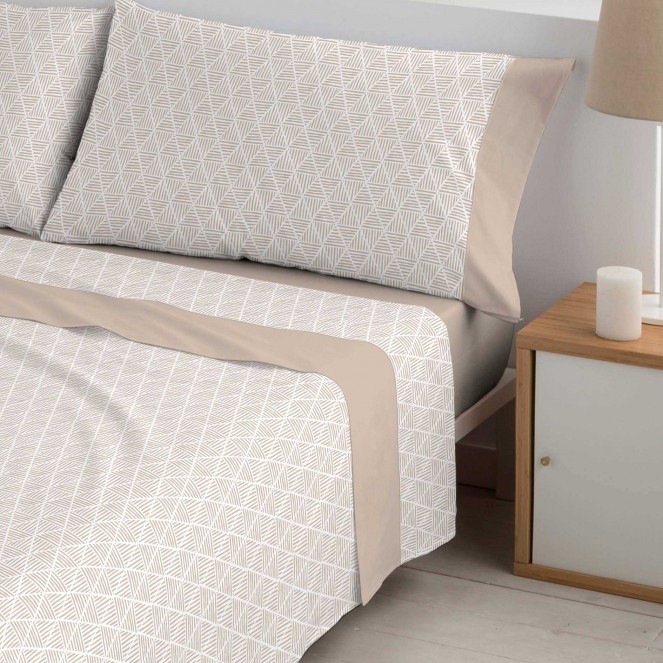 Juego sábanas algodón Bambú Kirby beige