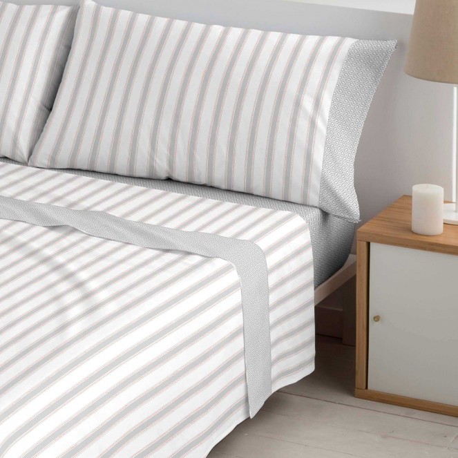 Juego sábanas algodón Bambú Baku gris