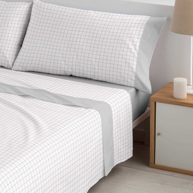 Juego sábanas algodón Bambú Riky gris