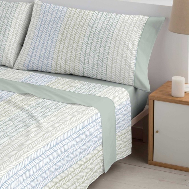 Juego sábanas algodón Bambú SKY AZUL