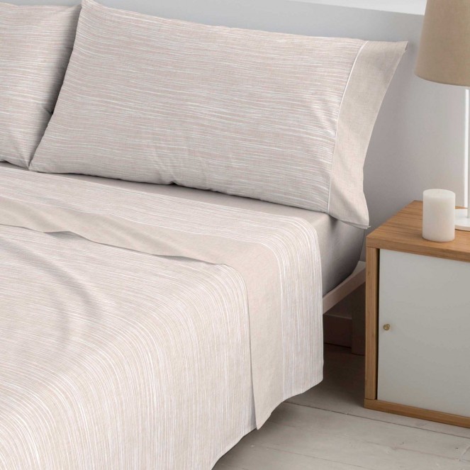 Juego sábanas algodón POLO POLO POPI BEIGE 100 % ALGODON