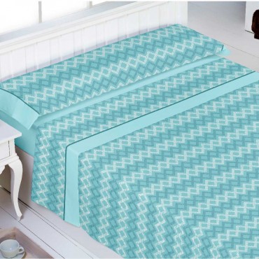 Juego sábanas algodón ZUMA  AGUAMARINA ABECE CASA