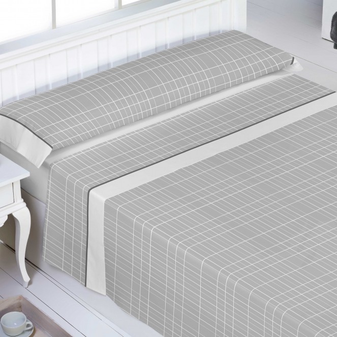 Juego sábanas algodón KIRAM BLANCO ABECE CASA