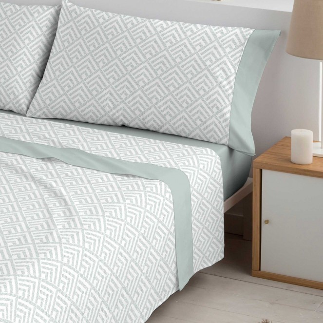 Juego sábanas algodón POLO POLO PETRA VERDE 100 % ALGODON