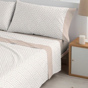 Juego sábanas algodón POLO POLO PETRA BEIGE 100 % ALGODON