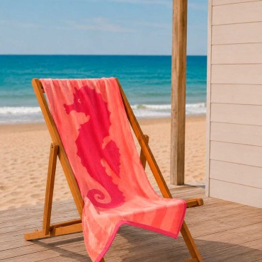 Toalla de Playa Caballito de Mar Coral LASA HOME