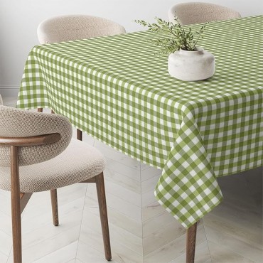 Mantel Antimanchas Vichy verde pistacho – Tela Impermeable