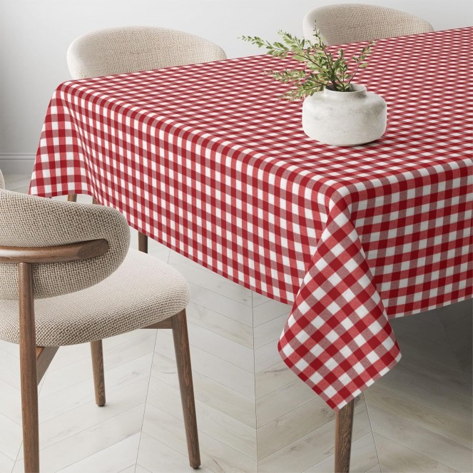 Mantel Antimanchas Vichy rojo – Tela Impermeable