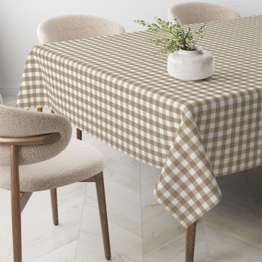 Mantel Antimanchas Vichy taupe – Tela Impermeable